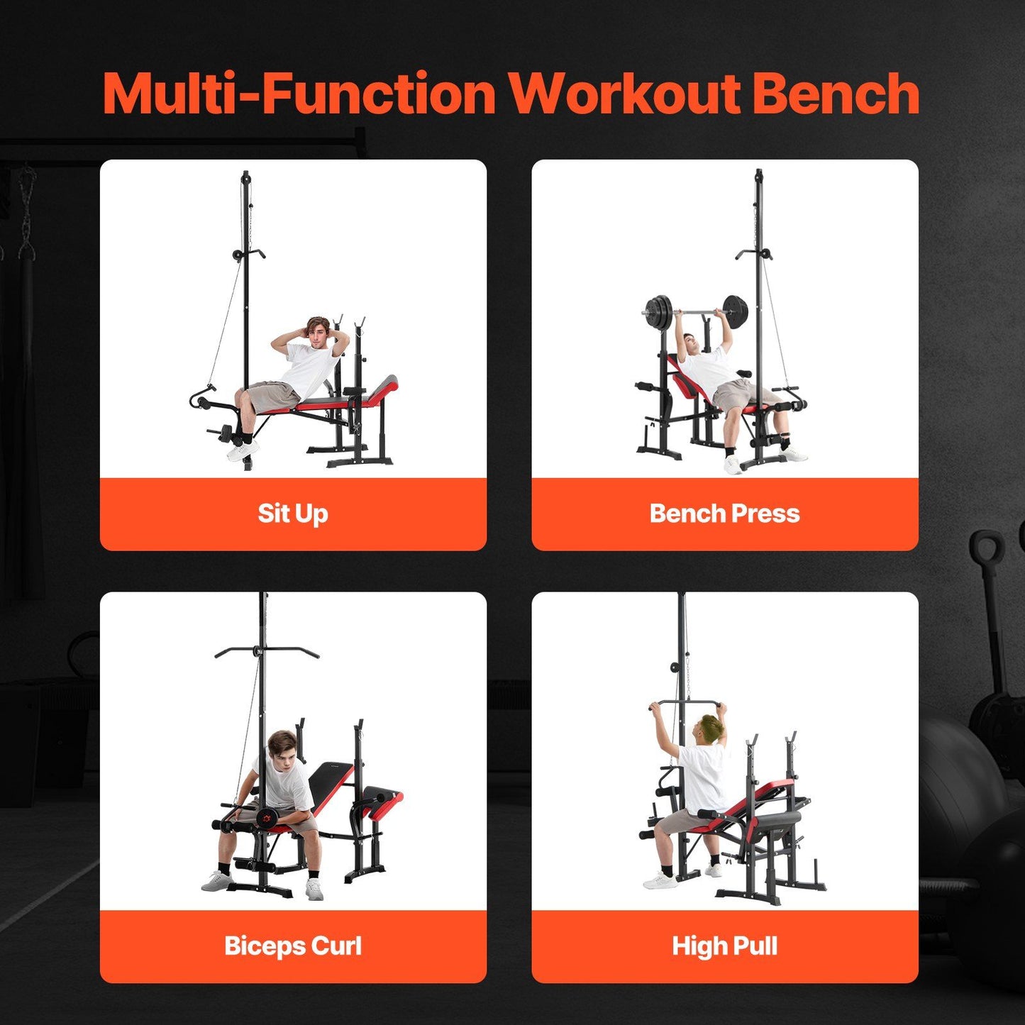 Weight Bench Sit up Bench for Home Gym Strength Training Workout Adjustable