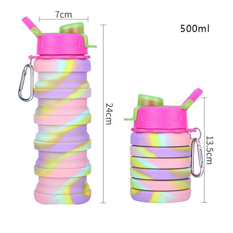 500ml Creative Silicone Folding Water Cup Outdoor Sports Ride Fitness Portable Kettle Camouflage Gift Cup Free Delivery Items