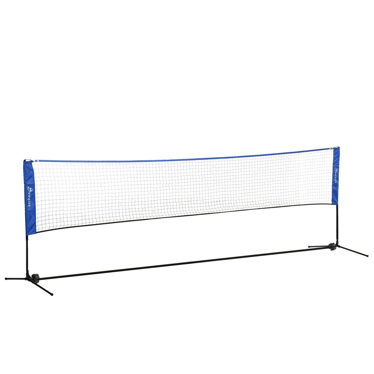 Soozier Portable Badminton Net, 14ft Volleyball Net, Foldable and Height Adjustable with Carry Bag, for Tennis, Badminton and Pickleball, Court Beach Backyard Games