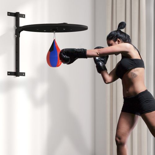 Soozier Adjustable Speed Bag Platform, Wall Mounted Punching Bag with 360-Degree Swivel for Home Fitness