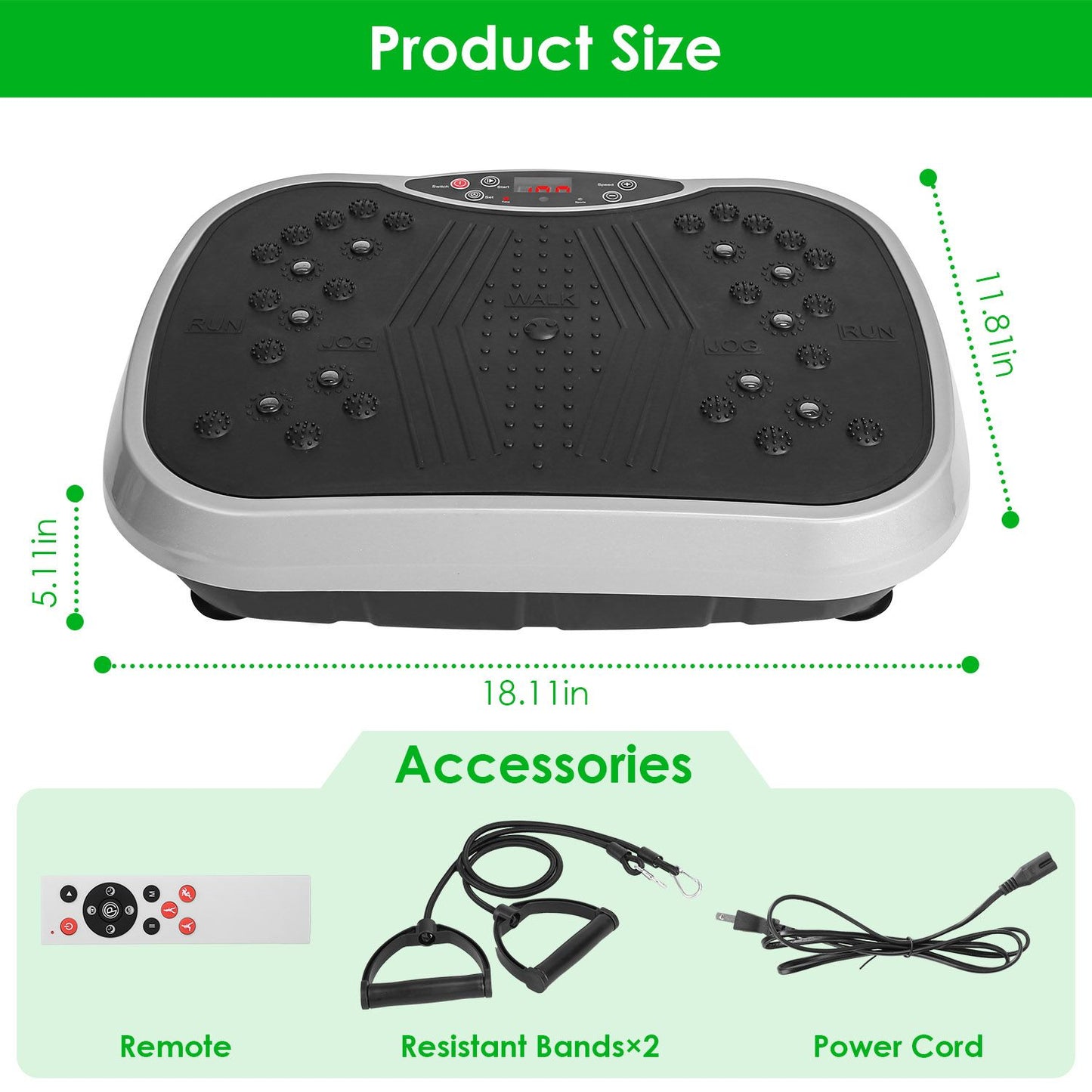 Vibration Exercise Machine With Resistant Bands Remote Control Whole Body Vibration Platform Workout Equipment Home Fitness Training Equipment For Weight Loss Fat Burner