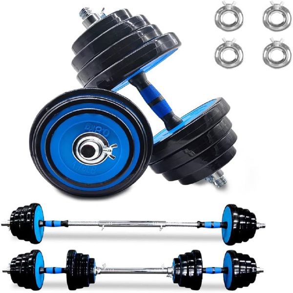 Adjustable Weights Dumbbells Set of 2, 66Lbs 2 in 1 Exercise & Fitness Dumbbells Barbell Set for Men Women