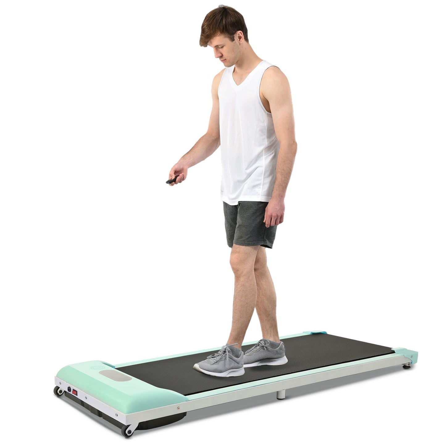 2 in 1 Under Desk Electric Treadmill 2.5HP, Remote Control, Display, Walking Jogging Running Machine Fitness Equipment for Home Gym Office