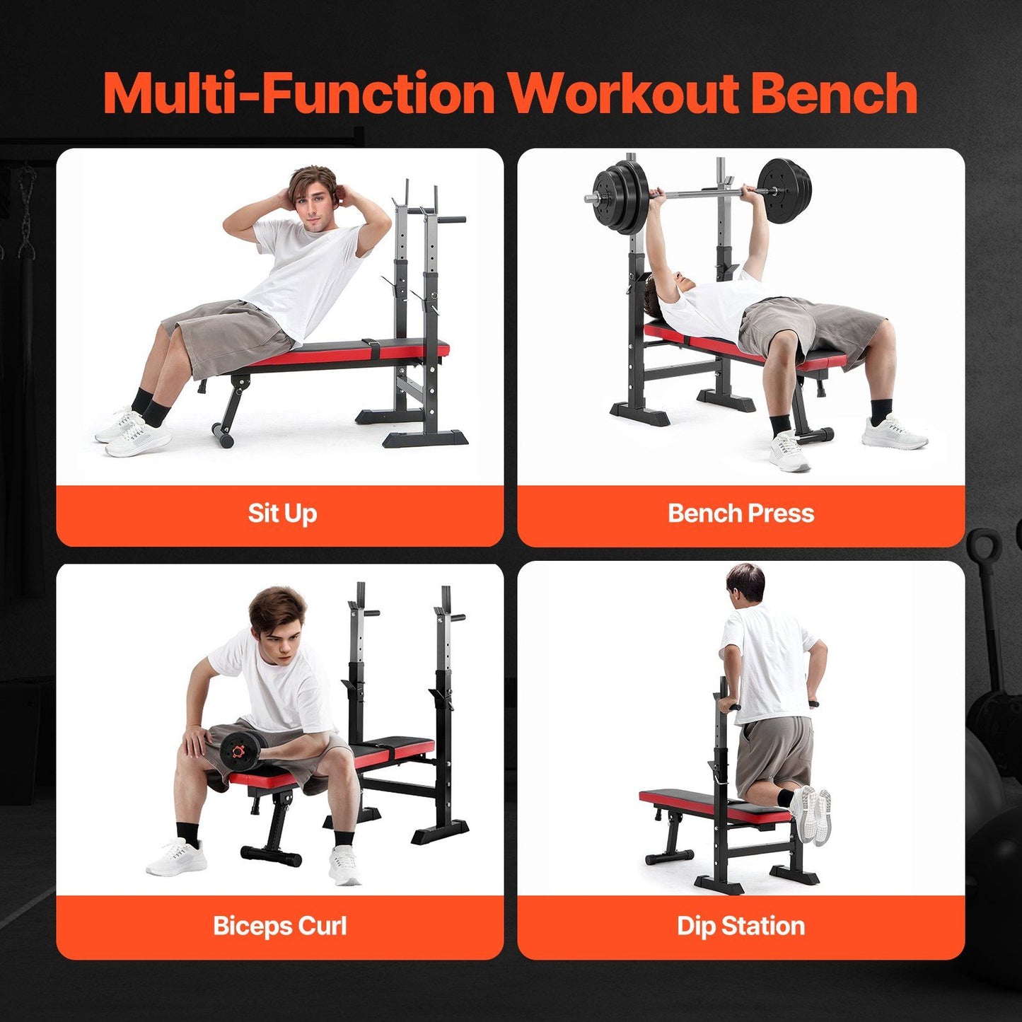 Weight Bench Sit up Bench for Home Gym Strength Training Adjustable Foldable