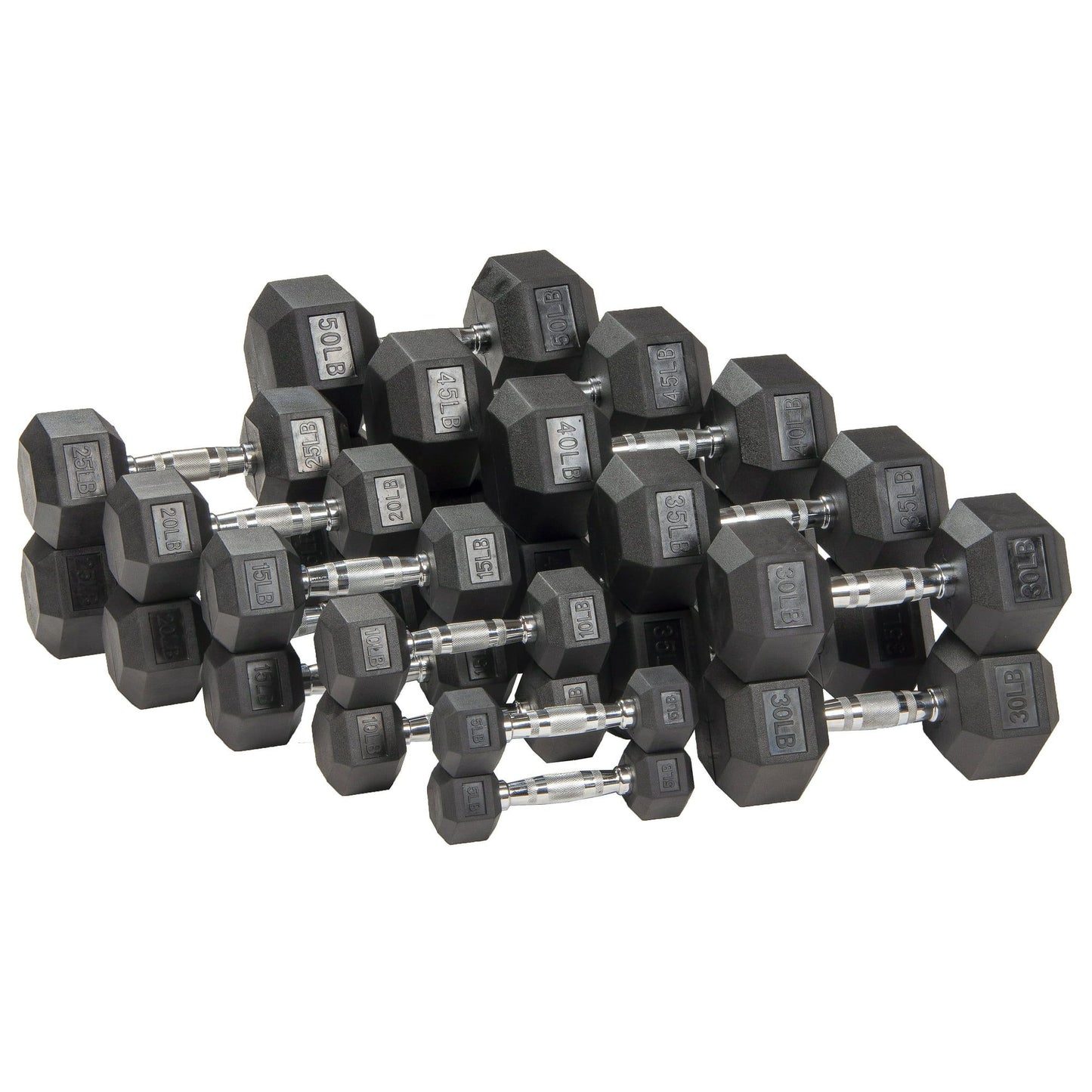 Rubber Encased Hex Dumbbell,25-35lbs,Single