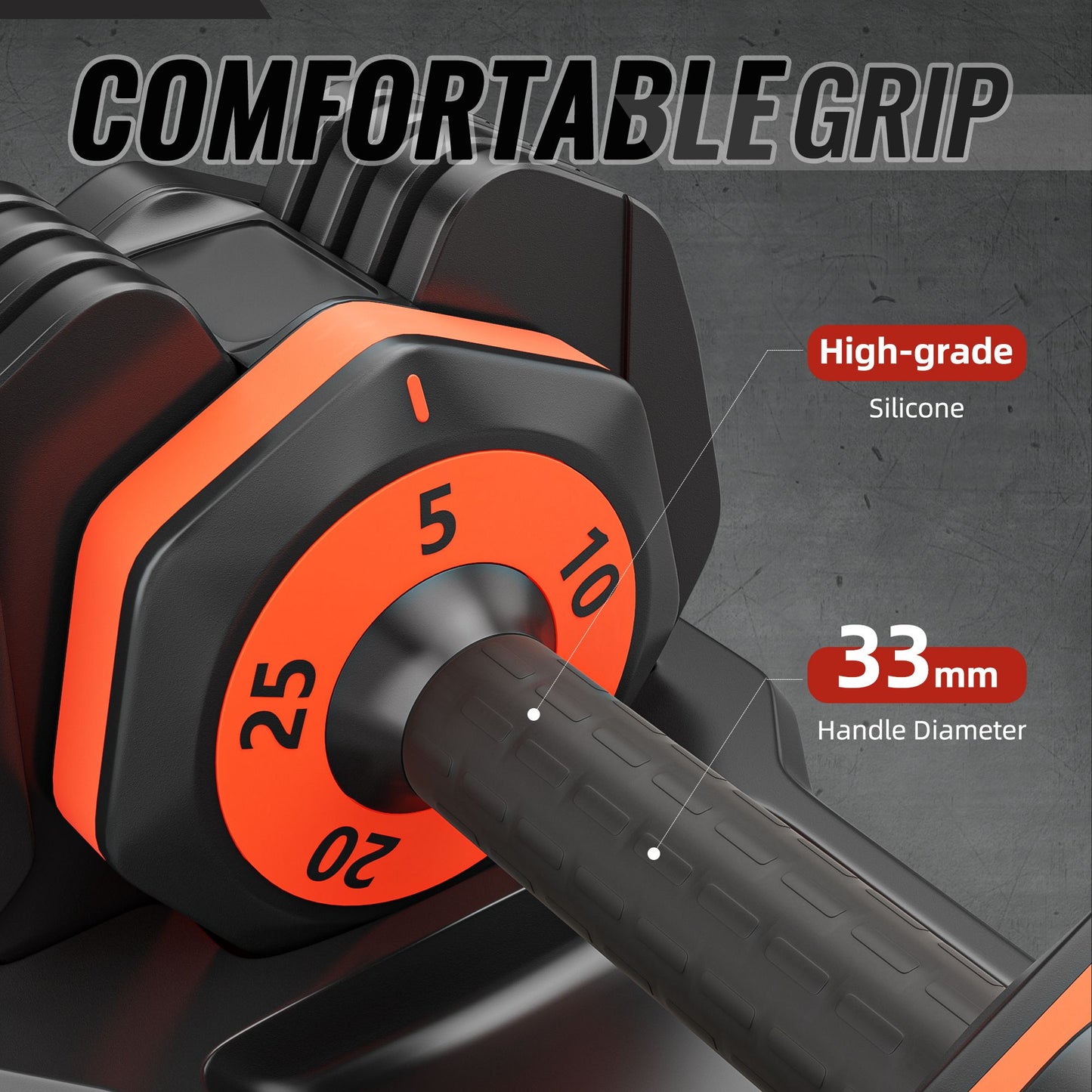 25LB 5 in 1 Single Adjustable Dumbbell Free Dumbbell Weight Adjust with Anti-Slip Metal Handle, Ideal for Full-Body Home Gym Workouts