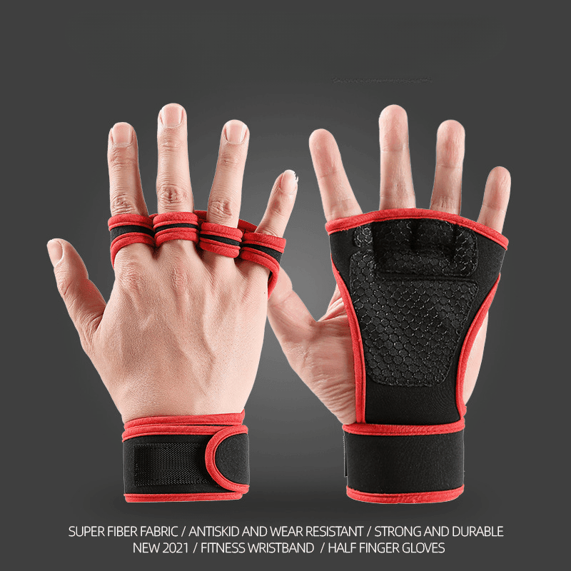 Fitness Gloves Dumbbell Weightlifting Exercise Sports Non-slip Wear-resistant Training Half-finger Extended Wrap Wrist Guard Gloves