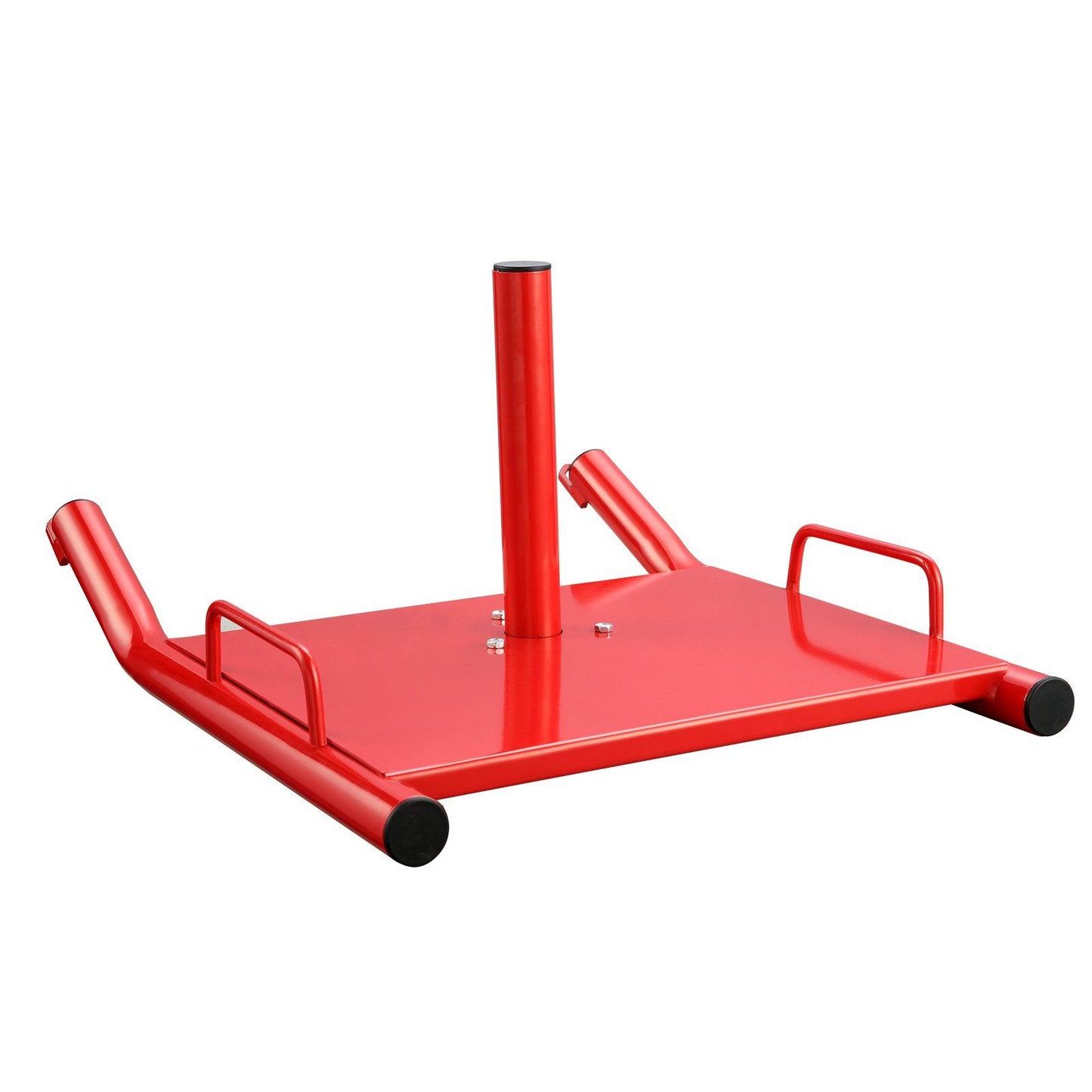 VEVOR Weight Training Pull Sled, Fitness Strength Speed Training Sled, Steel Power Sled Workout Equipment for Athletic Exercise and Speed Improvement, Suitable for 2" Weight Plate, Red