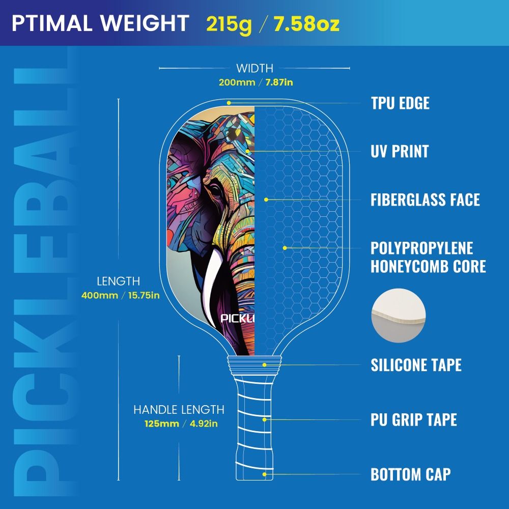 Pickleball-Paddles-Set Outdoor Sport Fiberglass Face PP Honeycomb Core