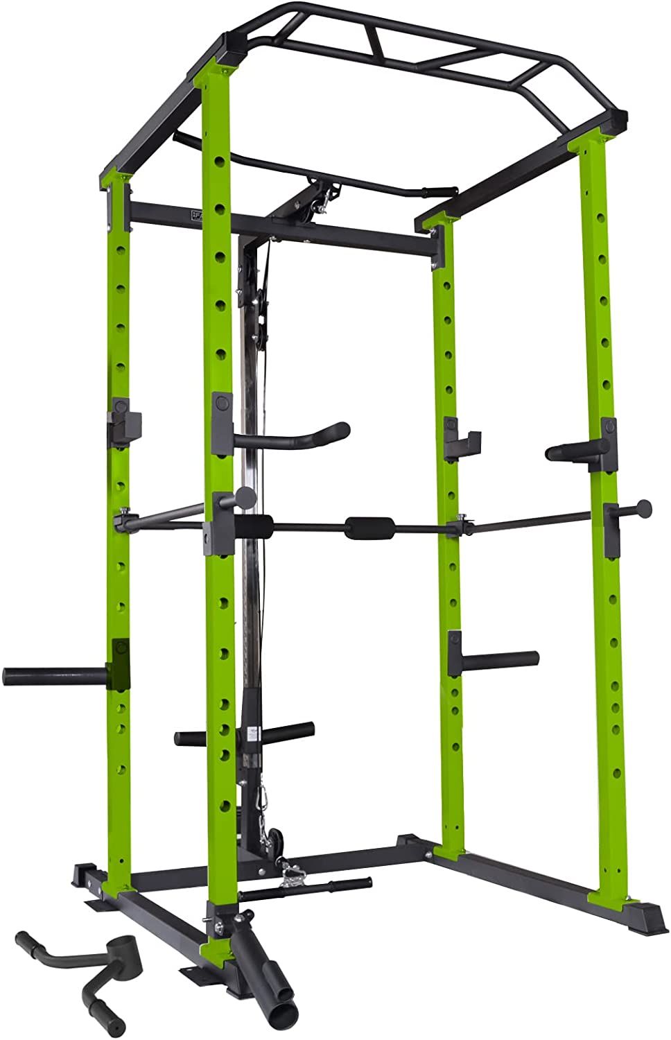 160lb Green Home Gym Set Multi-functional Power Cage, Home Adjustable Pullup Squat Rack 1000Lbs Capacity Comprehensive Fitness Barbell Rack