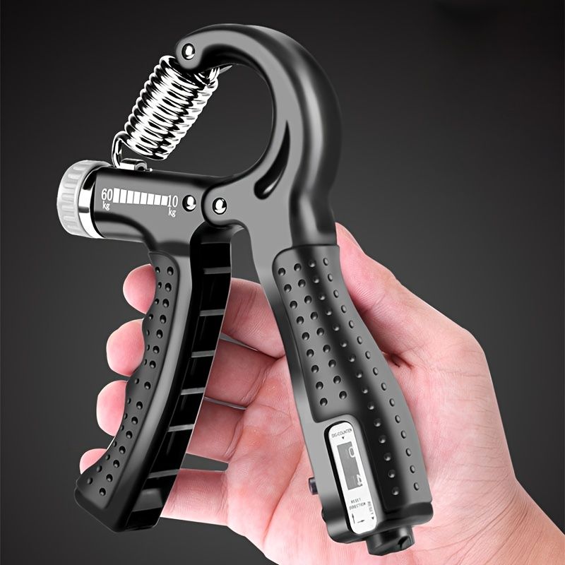 Single Pack Professional Hand Grip Strength Trainer, Carbon Fiber Foam Arm Muscle Finger Rehabilitation Fitness Equipment Hand Grip Strength Power Trainer Gripper Strengthener Adjustable Gym Exerciser