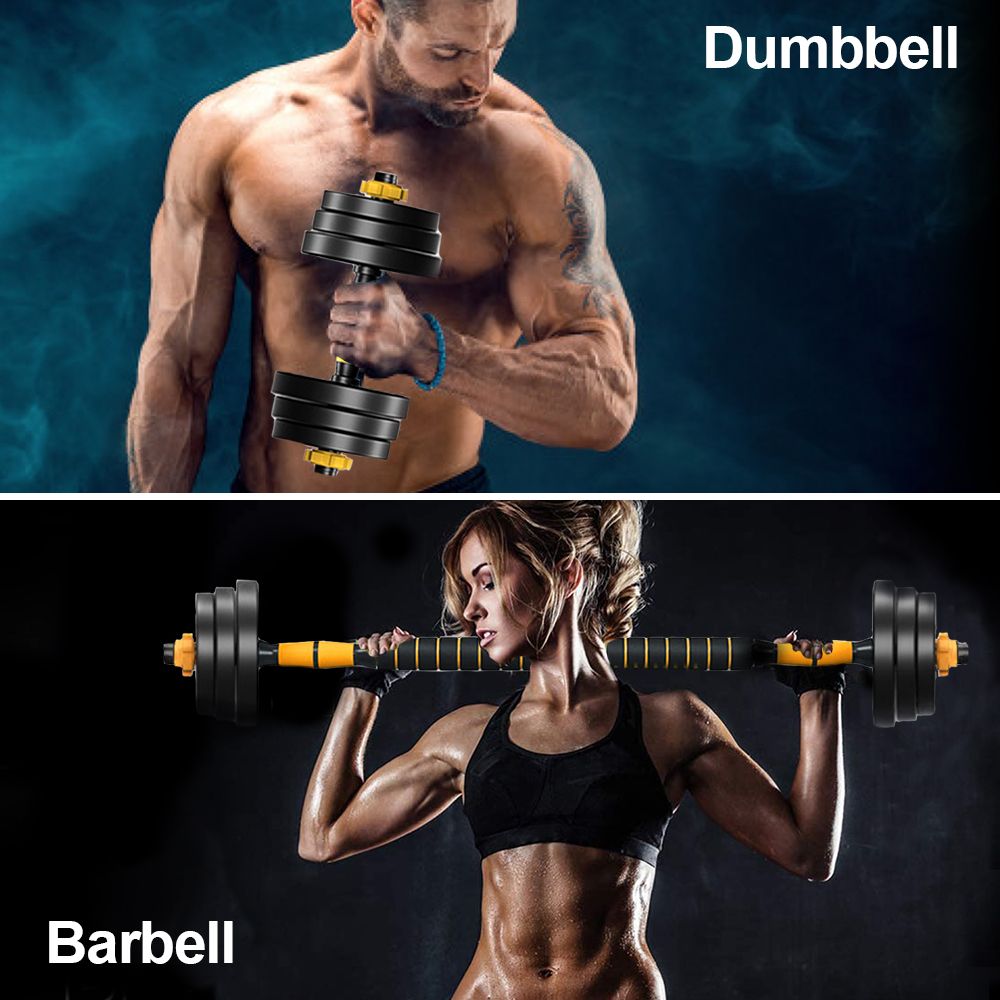 Adjustable Dumbbell Set 44 LBS Barbell Weight Set for Home Gym, 2 in 1 Dumbellsweights Set for Men and Women