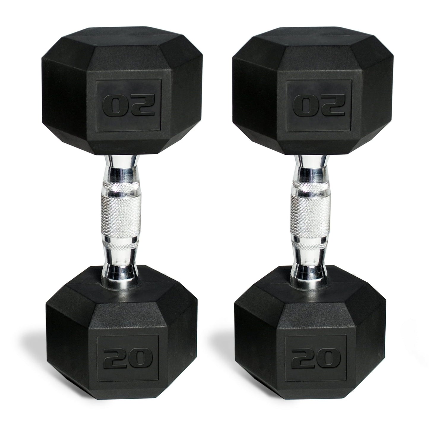 20lb Coated Rubber Hex Dumbbell, Pair