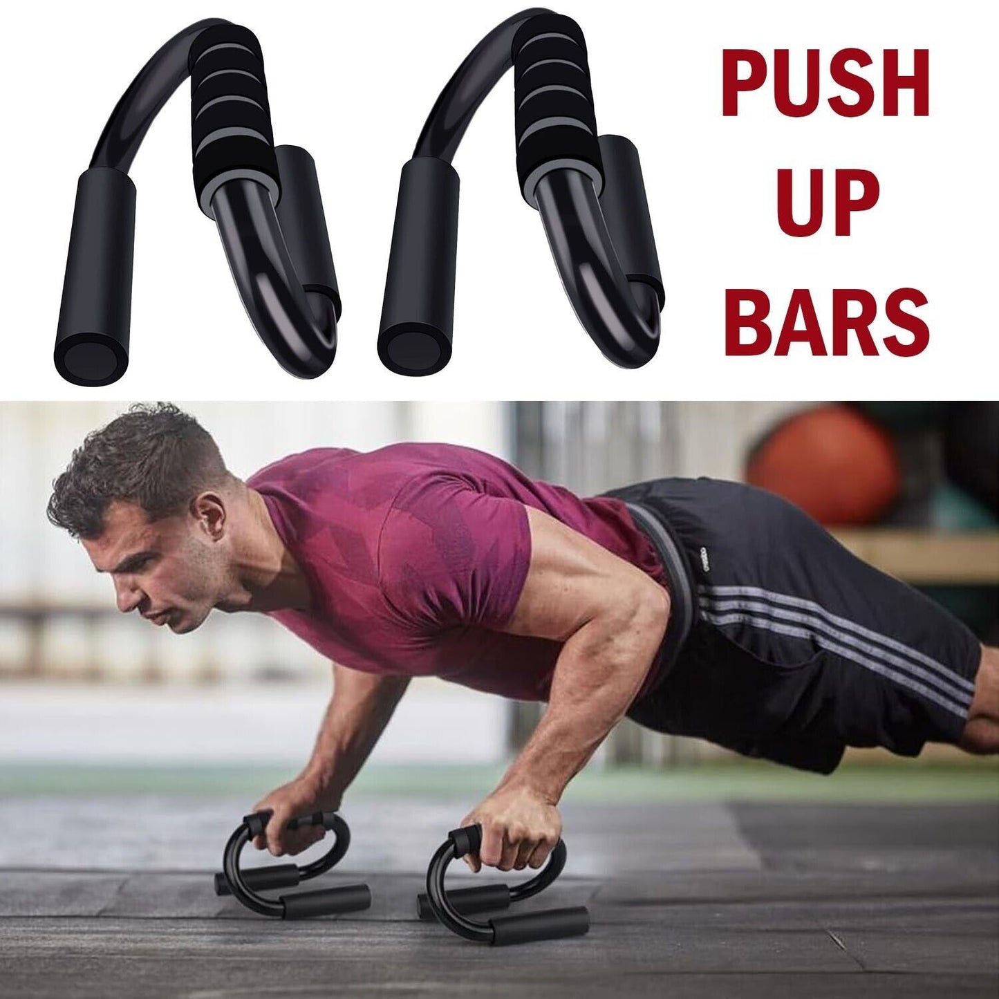 Body Sculptured Push Up Bars Press Handles Stands Exercise Grips FITNESS WORKOUT