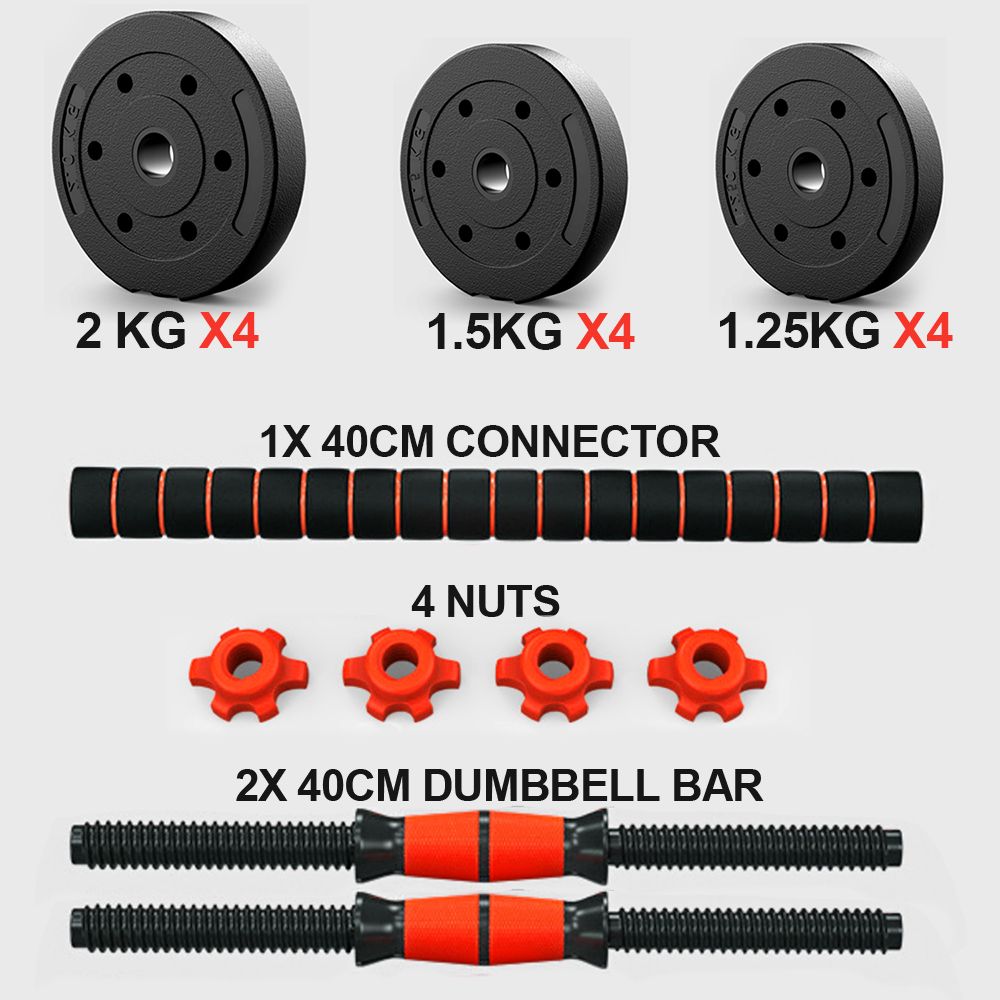 44 LBS Adjustable Dumbbell Sets Barbell Weight Set for Home Gym, 2 in 1 Dumbellsweights Set for Men and Women