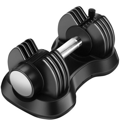 Adjustable Dumbbell 25 lbs with Fast Automatic  and Weight Plate for Workout Home Gym