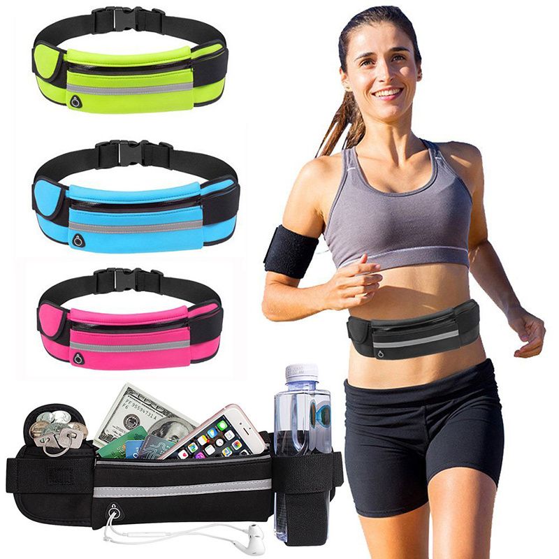 Unisex Portable Waist Bag; Canvas Outdoor Phone Holder; Waterproof Belt Bag; Fitness Sport Accessories For Running And Jogging