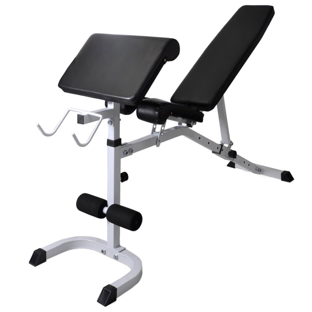 Workout Bench with Weight Rack, Barbell and Dumbbell Set 264.6 lb