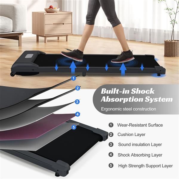 2 in 1 Under Desk Electric Treadmill 2.5HP, with Bluetooth APP and speaker, Remote Control, Display, Walking Jogging Running Machine Fitness Equipment for Home Gym Office