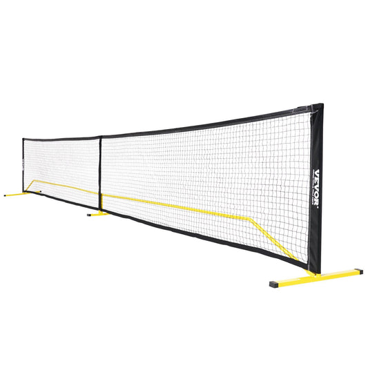 VEVOR Portable Pickleball Net System, 22FT Regulation Size Net, Weather Resistant Steady Metal Frame & Strong PE Net, Outdoor Game Sports Net with Carrying Bag, Easy Setup, Play in Backyard Driveway