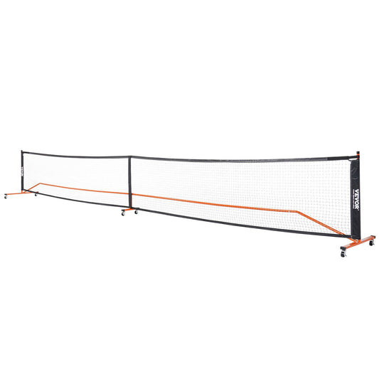 VEVOR Pickleball Net Set, 22FT Regulation Size Portable Pickleball System with Carrying Bag, Balls, and Wheels, Weather Resistant Steady Metal Frame & Strong PE Net, for Outdoor Backyard Driveway