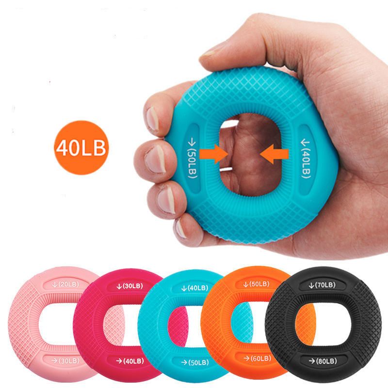 40-80LB Strength Hand Grip Ring; Muscle Power Training Silicone Ring; Fitness Body Building Carpal Expander Training Finger Ring